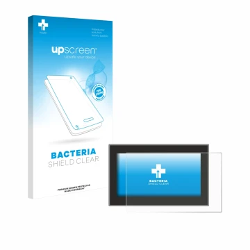 Parte frontal de un envase de producto con el logotipo de la marca upscreen. Al lado se muestra el dispositivo Headrush Flex P