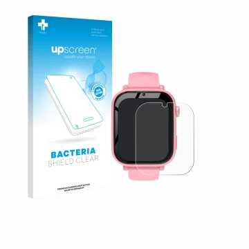 Parte frontal de un envase de producto con el logotipo de la marca upscreen. Al lado se muestra el dispositivo CATGIFF A22 con