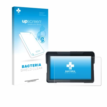 Parte frontal de un envase de producto con el logotipo de la marca upscreen. Al lado se muestra el dispositivo Lamtto RC19 7