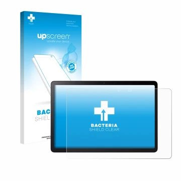 Parte frontal de un envase de producto con el logotipo de la marca upscreen. Al lado se muestra el dispositivo Acer Iconia V11