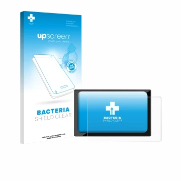 Parte frontal de un envase de producto con el logotipo de la marca upscreen. Al lado se muestra el dispositivo Carpuride V9 9