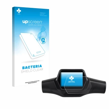 Parte frontal de un envase de producto con el logotipo de la marca upscreen. Al lado se muestra el dispositivo Segway Ninebot 