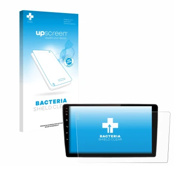 Parte frontal de un envase de producto con el logotipo de la marca upscreen. Al lado se muestra el dispositivo Junsun V2 Plus 