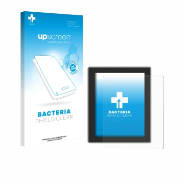 Parte frontal de un envase de producto con el logotipo de la marca upscreen. Al lado se muestra el dispositivo Peterson Strobo