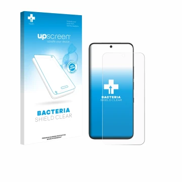 Parte frontal de un envase de producto con el logotipo de la marca upscreen. Al lado se muestra el dispositivo TCL NXTPAPER 60