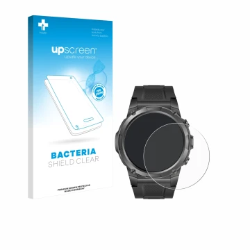 Parte frontal de un envase de producto con el logotipo de la marca upscreen. Al lado se muestra el dispositivo Gard Pro Ultra 