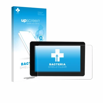 Parte frontal de un envase de producto con el logotipo de la marca upscreen. Al lado se muestra el dispositivo Raspberry Pi To