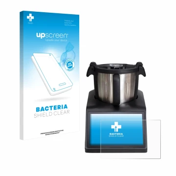 Parte frontal de un envase de producto con el logotipo de la marca upscreen. Al lado se muestra el dispositivo Ufesa TotalChef