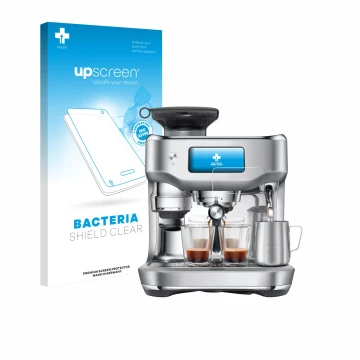 Parte frontal de un envase de producto con el logotipo de la marca upscreen. Al lado se muestra el dispositivo Sage the Oracle