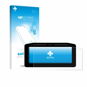 Parte frontal de un envase de producto con el logotipo de la marca upscreen. Al lado se muestra el dispositivo Ducati Streetfi