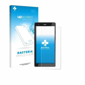 Parte frontal de un envase de producto con el logotipo de la marca upscreen. Al lado se muestra el dispositivo Scorpion 6X V2 