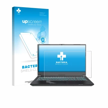 Parte frontal de un envase de producto con el logotipo de la marca upscreen. Al lado se muestra el dispositivo Gigabyte G5 202