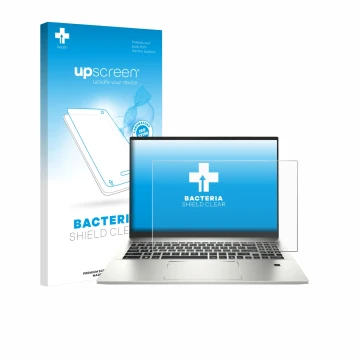 Parte frontal de un envase de producto con el logotipo de la marca upscreen. Al lado se muestra el dispositivo MSI Prestige A1