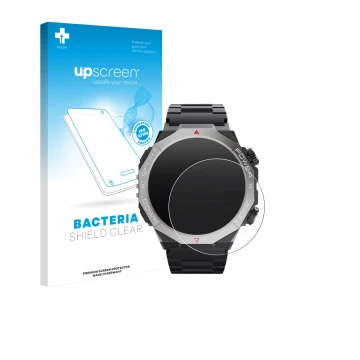 Parte frontal de un envase de producto con el logotipo de la marca upscreen. Al lado se muestra el dispositivo Ddidbi S10 1.39