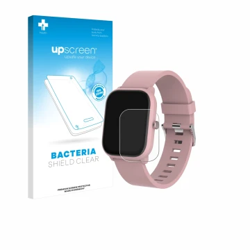 Parte frontal de un envase de producto con el logotipo de la marca upscreen. Al lado se muestra el dispositivo Denver SWK-120R