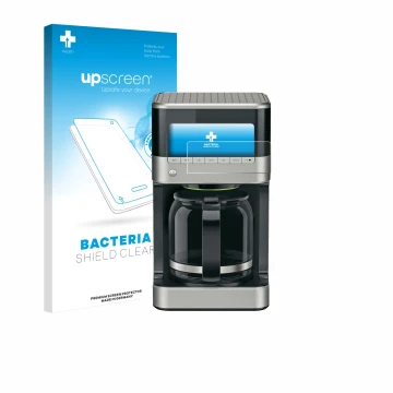 Parte frontal de un envase de producto con el logotipo de la marca upscreen. Al lado se muestra el dispositivo Braun PurAroma 