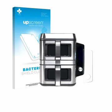 Parte frontal de un envase de producto con el logotipo de la marca upscreen. Al lado se muestra el dispositivo KOENIC KTAF-TR 