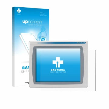 Parte frontal de un envase de producto con el logotipo de la marca upscreen. Al lado se muestra el dispositivo Allen Bradly HM