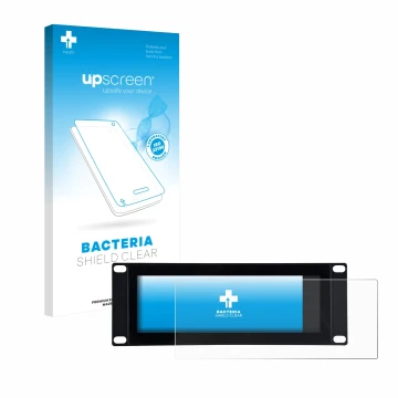 Parte frontal de un envase de producto con el logotipo de la marca upscreen. Al lado se muestra el dispositivo GeeekPi DP-0059