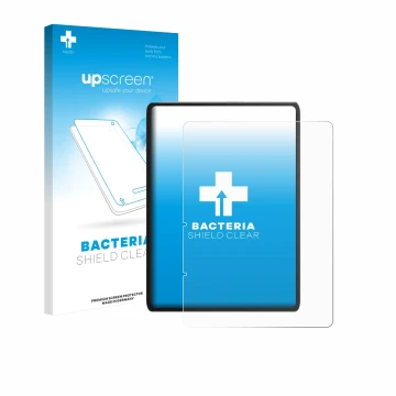 Parte frontal de un envase de producto con el logotipo de la marca upscreen. Al lado se muestra el dispositivo Ugee UT3 14.25