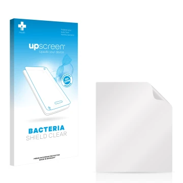 Parte frontal de un envase de producto con el logotipo de la marca upscreen. Al lado está el protector de pantalla correspondi