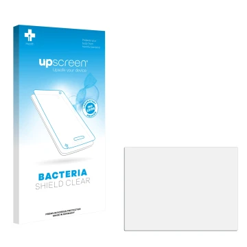 Parte frontal de un envase de producto con el logotipo de la marca upscreen. Al lado está el protector de pantalla correspondi