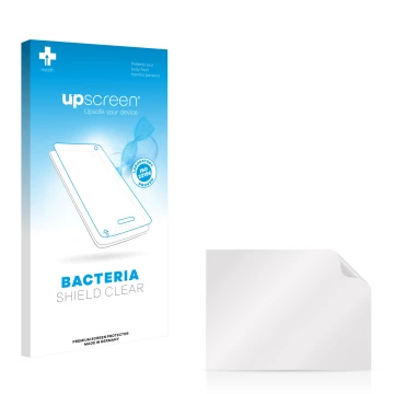 Parte frontal de un envase de producto con el logotipo de la marca upscreen. Al lado está el protector de pantalla correspondi