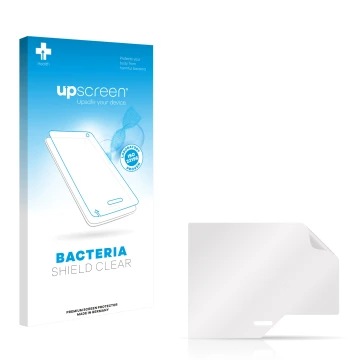 Parte frontal de un envase de producto con el logotipo de la marca upscreen. Al lado está el protector de pantalla correspondi