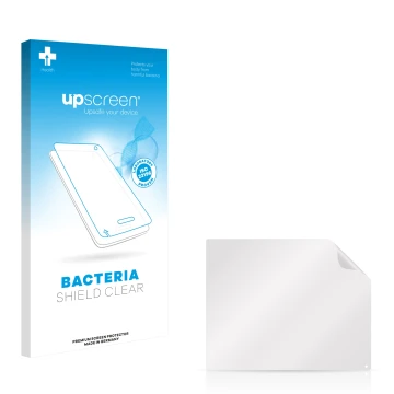 Parte frontal de un envase de producto con el logotipo de la marca upscreen. Al lado está el protector de pantalla correspondi