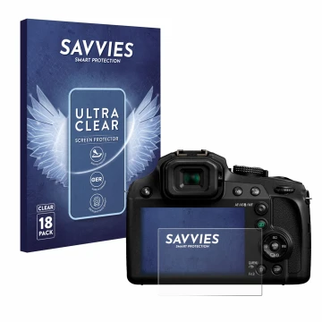 Parte frontal de un envase de producto con el logotipo de la marca Savvies. Al lado se muestra el dispositivo Panasonic Lumix 
