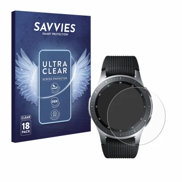 Parte frontal de un envase de producto con el logotipo de la marca Savvies. Al lado se muestra el dispositivo Samsung Galaxy W