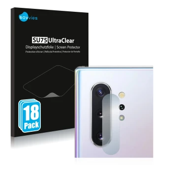 Parte frontal de un envase de producto con el logotipo de la marca Savvies. Al lado se muestra el dispositivo Samsung Galaxy N