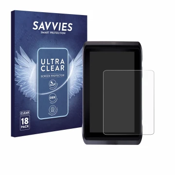 Parte frontal de un envase de producto con el logotipo de la marca Savvies. Al lado se muestra el dispositivo Atomos Shogun 7 