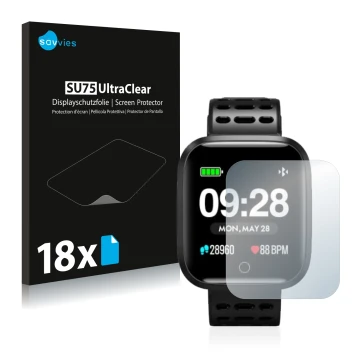 Parte frontal de un envase de producto con el logotipo de la marca Savvies. Al lado se muestra el dispositivo Lenovo E1 con su