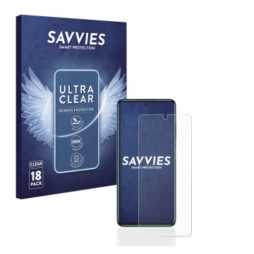 Parte frontal de un envase de producto con el logotipo de la marca Savvies. Al lado se muestra el dispositivo Xiaomi Poco X3 N