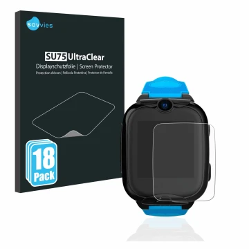 Parte frontal de un envase de producto con el logotipo de la marca Savvies. Al lado se muestra el dispositivo Xplora XGO2 con 