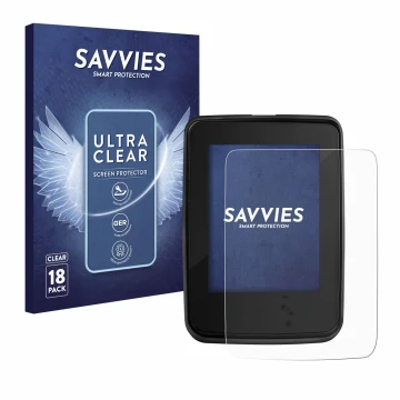 Parte frontal de un envase de producto con el logotipo de la marca Savvies. Al lado se muestra el dispositivo Giant RideDash E