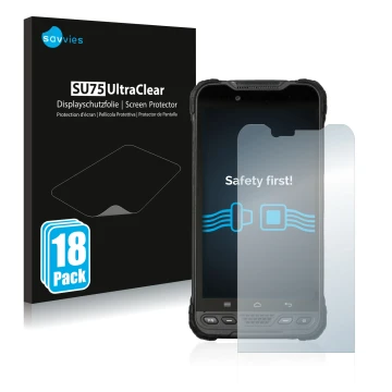 Parte frontal de un envase de producto con el logotipo de la marca Savvies. Al lado se muestra el dispositivo UniStrong UT10 6