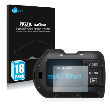 Parte frontal de un envase de producto con el logotipo de la marca Savvies. Al lado se muestra el dispositivo SeaLife Micro 3.