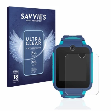 Parte frontal de un envase de producto con el logotipo de la marca Savvies. Al lado se muestra el dispositivo TCL Movetime Fam