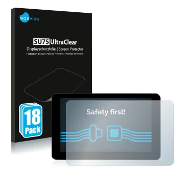 Parte frontal de un envase de producto con el logotipo de la marca Savvies. Al lado se muestra el dispositivo Zontes 310V Crui