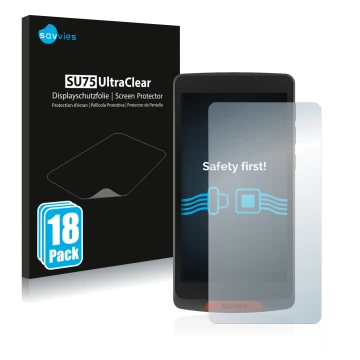 Parte frontal de un envase de producto con el logotipo de la marca Savvies. Al lado se muestra el dispositivo Sunmi M2 con su 