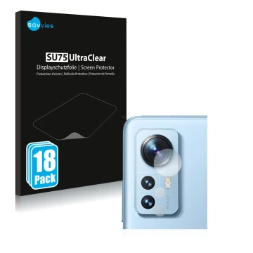 Parte frontal de un envase de producto con el logotipo de la marca Savvies. Al lado se muestra el dispositivo Xiaomi 12 Pro (S