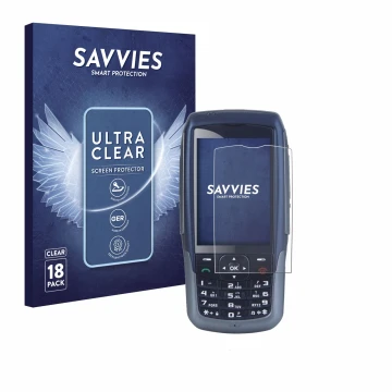 Parte frontal de un envase de producto con el logotipo de la marca Savvies. Al lado se muestra el dispositivo Malux SED GPH-61