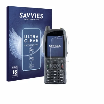 Parte frontal de un envase de producto con el logotipo de la marca Savvies. Al lado se muestra el dispositivo Sepura SC20 con 