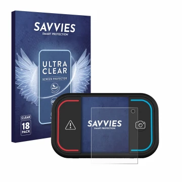 Parte frontal de un envase de producto con el logotipo de la marca Savvies. Al lado se muestra el dispositivo Saphe Drive Mini