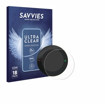 Parte frontal de un envase de producto con el logotipo de la marca Savvies. Al lado se muestra el dispositivo Beeline Velo 2 c