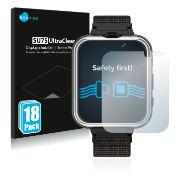 Parte frontal de un envase de producto con el logotipo de la marca Savvies. Al lado se muestra el dispositivo Pthtechus X32 co