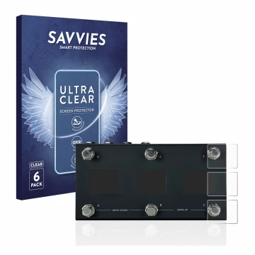 Parte frontal de un envase de producto con el logotipo de la marca Savvies. Al lado se muestra el dispositivo Morningstar MC6 