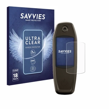 Parte frontal de un envase de producto con el logotipo de la marca Savvies. Al lado se muestra el dispositivo Specialized Mast